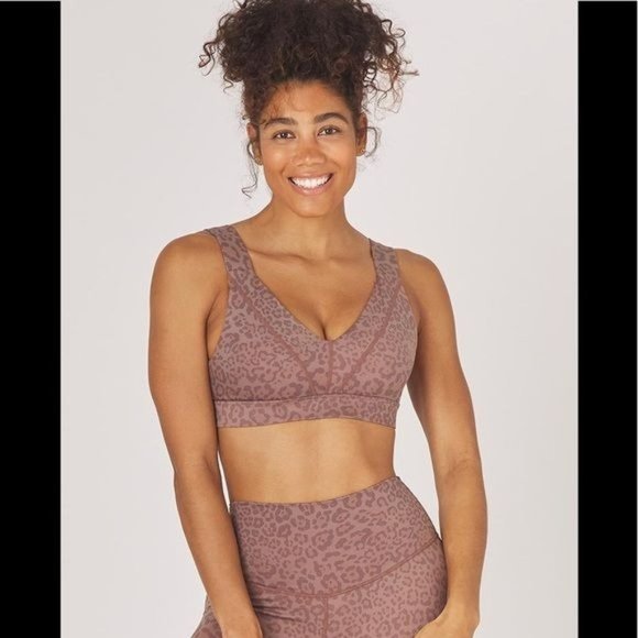 Glyder Tide Bra Top Cocoa Leopard S - Picture 1 of 7